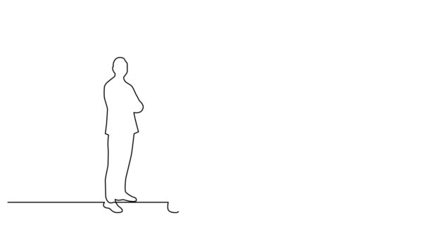 Auto Desenho Animação Linha Grupo Diversificado Homens — Vídeo de Stock