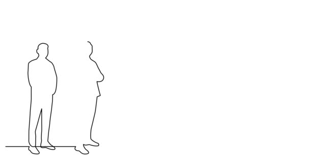 Animovaná čára vlastní kresby různorodé skupiny stálých mužů