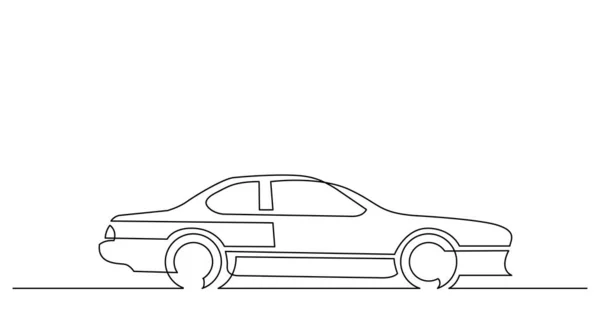 Kontinuierliche Linienzeichnung von Oldtimern — Stockvektor