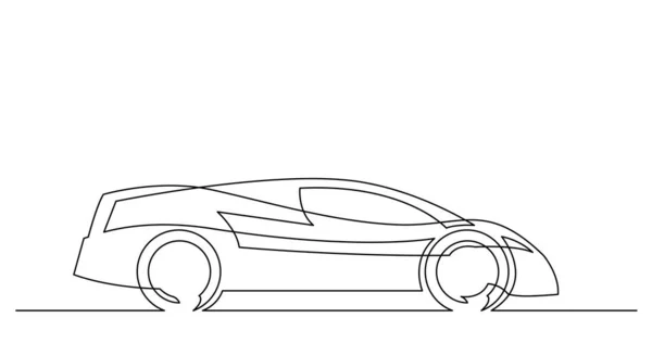 Línea continua dibujo de concepto deportivo coche — Archivo Imágenes Vectoriales