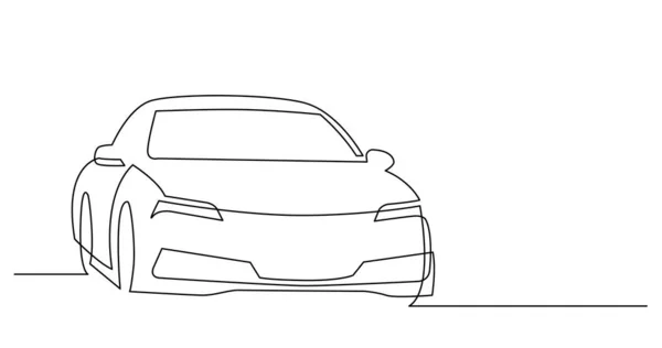 Modern sedan araba sürekli çizgi çizim — Stok Vektör