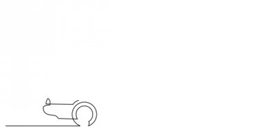 Klasik araba kendi kendine çizim çizgi animasyon