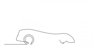 Aerodinamik dalgalar ile konsept spor araba kendi kendine çizim çizgi animasyon