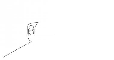 Büyük retro araba kendi kendine çizim çizgi animasyon