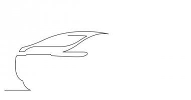 modern güçlü spor otomobilin arka görünümü sürekli çizgi çizim