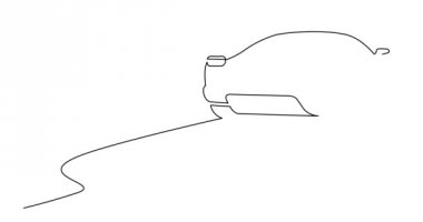 Spor otomobilin arka görünümü kendi kendine çizim çizgi animasyon