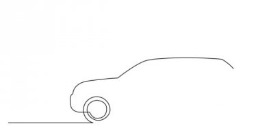 Modern güçlü lüks suv araba kendi kendine çizim çizgi animasyon
