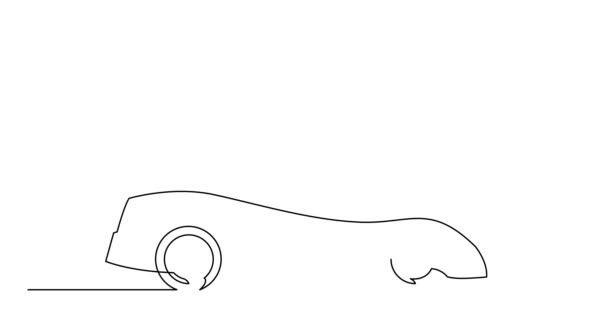 Self Drawing Line Animation Concept Sport Car Aerodynamics Waves — Stock Video