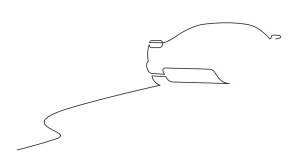 Auto Desenho Animação Linha Visão Traseira Carro Esporte — Vídeo de Stock