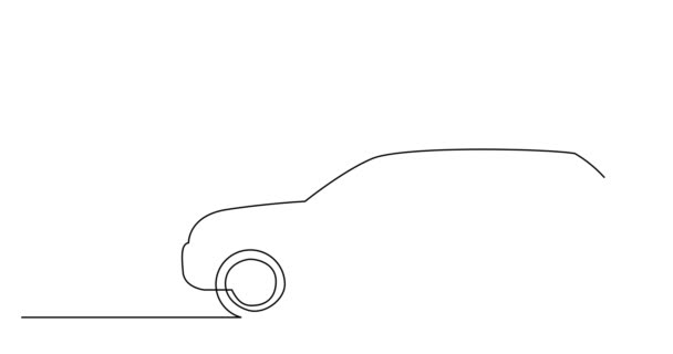 Selbst Zeichnung Linie Animation Von Modernen Leistungsstarken Luxus Geländewagen — Stockvideo