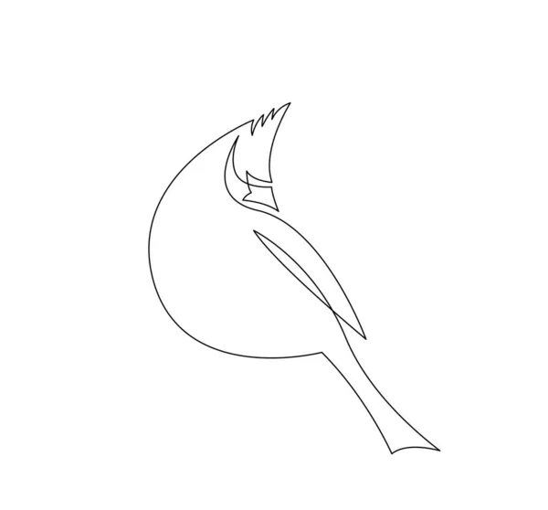 Continuous line drawing of cardinal bird — Stock Vector
