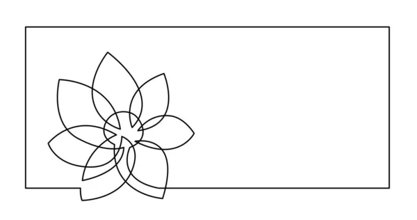 一个花邀请卡设计的连续线条图 — 图库矢量图片