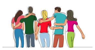 genç arkadaşlar el ele tutuşarak birlikte ayakta