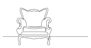 Klasik tarz koltuğun kesintisiz çizimi