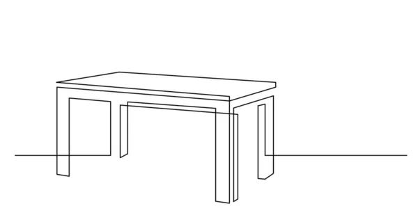 現代風コーヒーテーブルの連続線画 — ストックベクタ