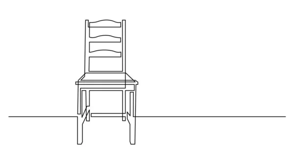 背の高い夕食の木製の椅子の連続線画 — ストックベクタ