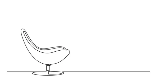 Continuous line drawing of modern futuristic lounge chair — Stock Vector