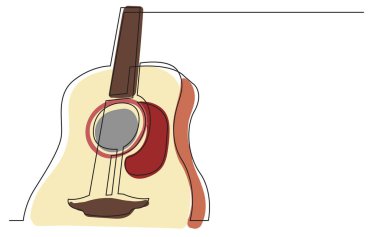 Akustik klasik gitar enstrümanının sürekli çizimi