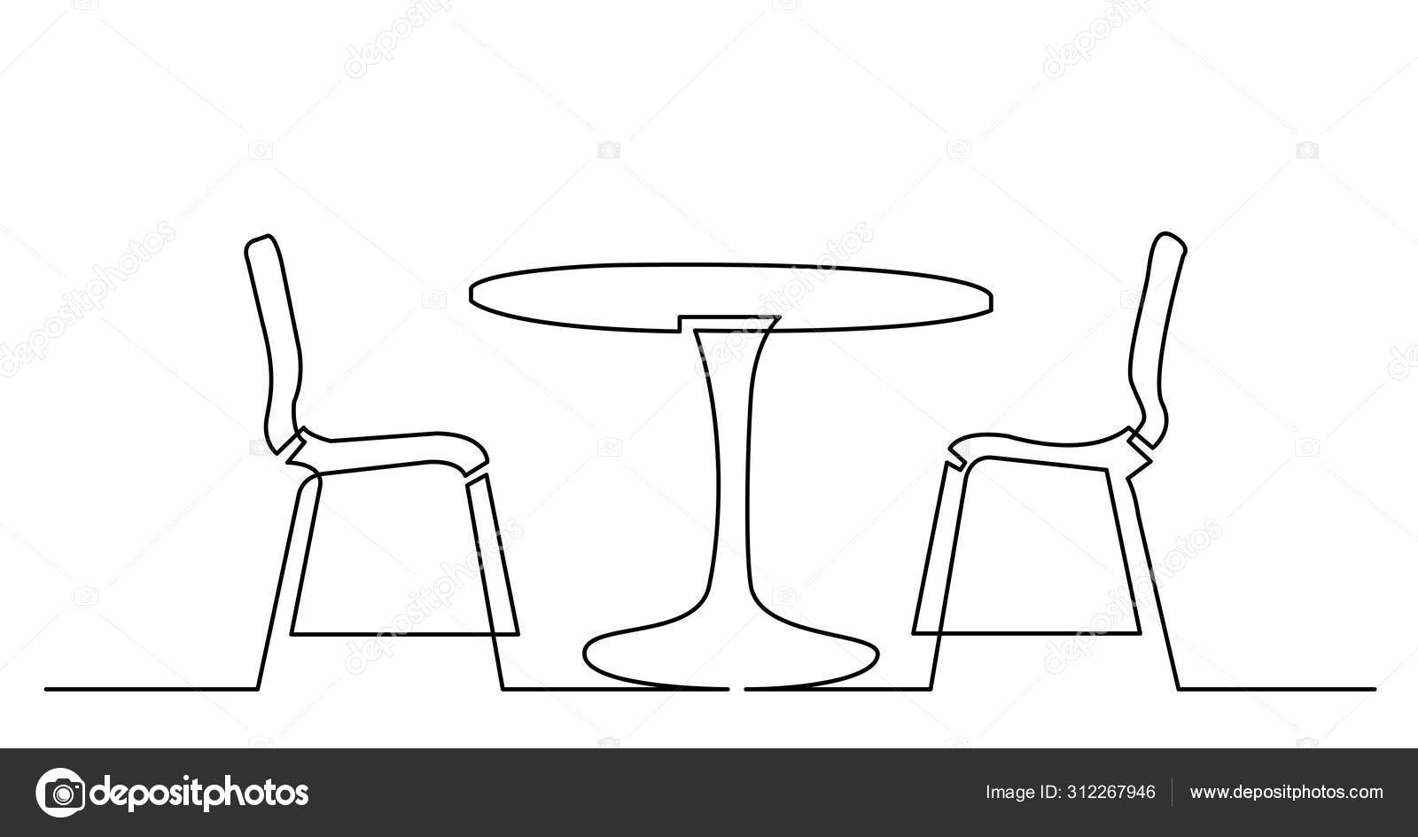 Table And Chairs Clipart Transparent Background, Hand Painted Table And  Chair Illustration Element Design, Hand Draw, Simple, Illustration PNG  Image For Free Download