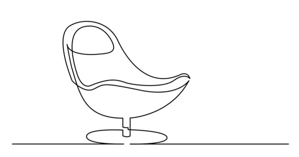 Continuous line drawing of modern luxury comfortable ergonomic chair — Stock Vector