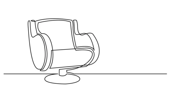 Continuous line drawing of modern luxury armchair — Stock Vector