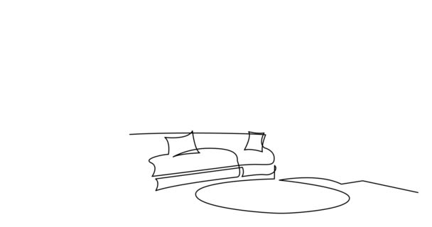 Self Drawing Line Animation Modern Style Sofa — Stock Video