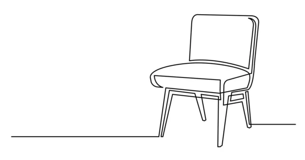 Línea continua de dibujo de la silla clásica — Vector de stock