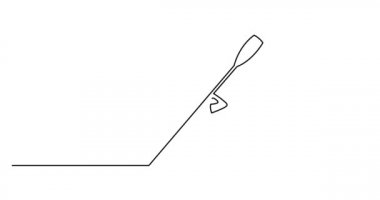 Mutlu çiftin gölde kayak yaptığı çizgi animasyonu.