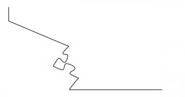 Yapboz parçalarının birbirine bağlı olduğu çizim çizgisi animasyonu