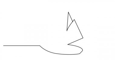 Denizde seyreden güzel uzun bir geminin çizim çizgisi.