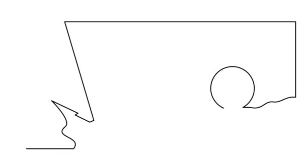 日落时游艇在海上快速航行的自画像线动画 — 图库视频影像