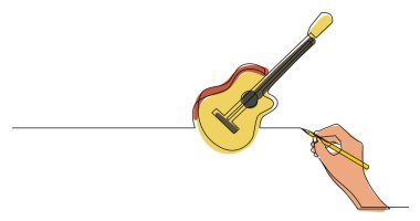Akustik gitarın el çizimi konsepti