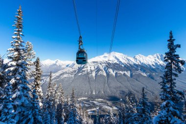 Banff gezi gondol Banff kükürt dağ, omuz Kanada Rocky Dağları, kalbinde sadece 5 dakika olduğunu