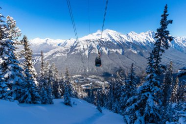 Banff gezi gondol Banff kükürt dağ, omuz Kanada Rocky Dağları, kalbinde sadece 5 dakika olduğunu