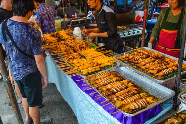 Bangkok Tailândia Ásia Novembro 2016 Comida Tailandesa Rua Popular Vender — Fotografia de Stock