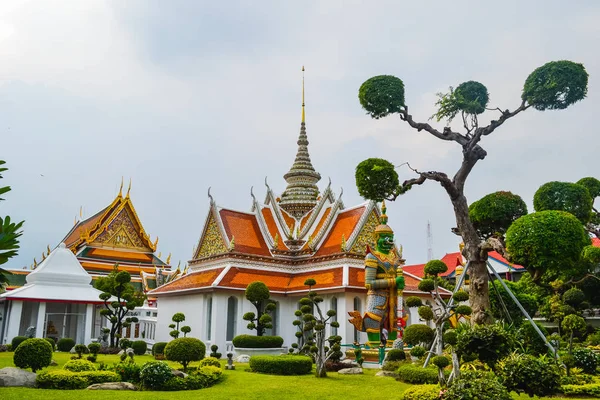 Wat Arun Wat Arunrajawararam Bangkok Templo Tailandés Puertas Con Los — Foto de Stock