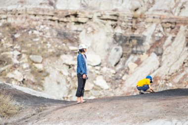 Star Mine Asma Köprüsü Drumheller Red Deer Nehri üzerinde 117 metre uzunluğunda yaya asma köprü, Alberta, Kanada, Seyahat Alberta