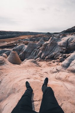 Drumheller Hoodoos bir 0.5 kilometre ağır ticareti döngü tr