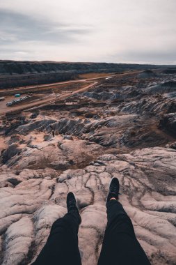 Drumheller Hoodoos bir 0.5 kilometre ağır ticareti döngü tr