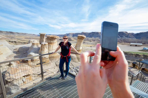 Drumheller, Alberta, Kanada 18. Nisan 2019: Drumheller Hoodoos i