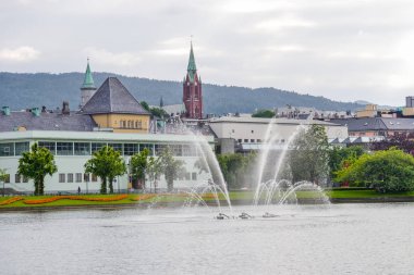 Bergen, Norveç, İskandinavya 21. Haziran 2016, Bergen şehir merkezi, şehir