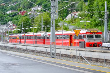 Voss, Norveç, İskandinavya - 17. Haziran 2019: Vo tren istasyonu