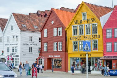 Bergen, Norveç, İskandinavya 21. Haziran 2016, Bergen şehir merkezi, şehir