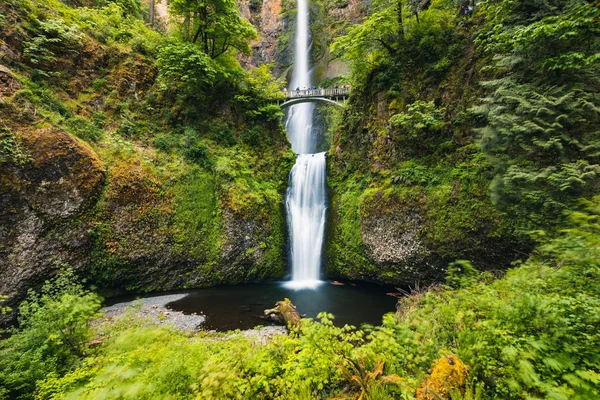 Portland, Oregon, USA 06, 12, 2019. Multnomah Falls är den mest vi — Stockfoto