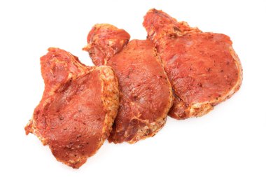 Çiğ Dana kaburga izole beyaz arka plan