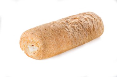 Beyaz arka plan üzerinde izole hamur işleri. muhallebi ile hamur. Seçici odak.