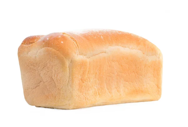 Laib Weißbrot Auf Weißem Hintergrund Nahaufnahme — Stockfoto