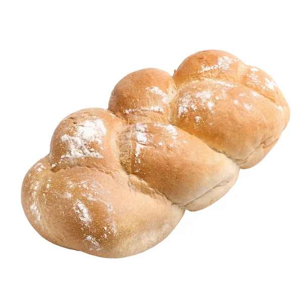 Pão branco sobre fundo branco — Fotografia de Stock
