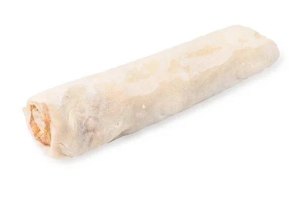 복숭아와 달콤한 페이스트리, 복숭아 잼반마무리 퍼프 페이스트리. 흰색 배경에 냉동 베이킹 퍼프. — 스톡 사진