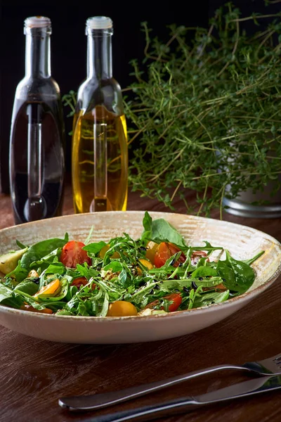 Salade Légumes Bio Nutritive Faible Teneur Calories Base Feuilles Vertes — Photo